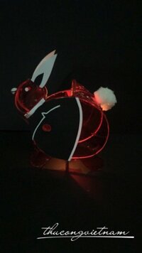 Lồng đèn giấy kính thỏ đã trang trí mẫu 1