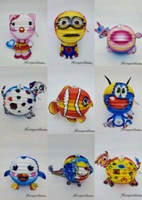 Lồng đèn giấy xếp in hình (15-20cm) - Mẫu 25