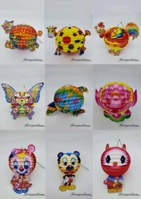 Lồng đèn giấy xếp in hình (15-20cm) - Mẫu 31