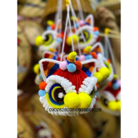Lồng đèn kẽm nhung hình đầu lân