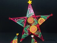 Lồng Đèn Ngôi Sao Giấy Kiếng - Mẫu Hoa Hường Dương (30cm)