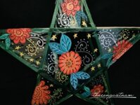 Lồng Đèn Ngôi Sao Giấy Kiếng - Mẫu Hoa Lá 3 (30cm)