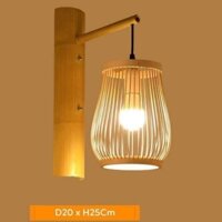 Lồng đèn tăm tre ốp tường hình giọt nước