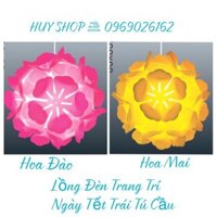 LỒNG ĐÈN TRANG TRÍ NGÀY TẾT - TÚ CẦU HOA MAI HOA ĐÀO 35CM