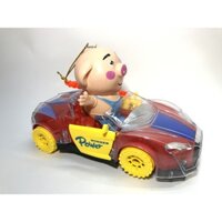 LỒNG ĐÈN TRUNG THU-bé heo lái xe ô tô di chuyển được, có nhạc, đèn dùng pin(Tặng 3 pin AA)