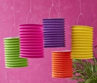 Lồng đèn trung thu giấy tròn trơn màu size trung