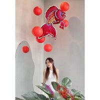 LỒNG ĐÈN TRUYỀN THỐNG GIẤY BÓNG KIẾNG HÌNH CON CÁ decor trang trí trung thu siêu đẹp 55-80cm