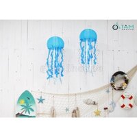 Lồng đèn vải con sứa trang trí phong cách biển LDV-11 TAN