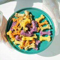 Lòng đỏ trứng chó, khoai tây tím, thịt gà, bột yến mạch và bánh quy xương, răng hàm cho thú cưng, b