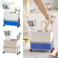 Lồng Đũa Nhà Bếp YUUKII, Hộp Bảo Quản Đũa Màu Tương Phản Mạ, Hộp Đựng Đũa Có Ống Đũa Thoát Nước
