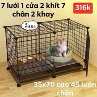 Lồng ghép thú cưng kèm mâm size 35x70 cao 35, chân thêm 10cm