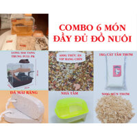 Lồng hamster size trung và full phụ kiện nuôi bé (6 món)