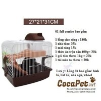 Lồng hamster size trung và full phụ kiện nuôi bé