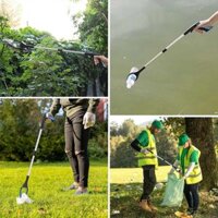 Long Handle Foldable Trash Pickup Grabber, Lightweight & Durable Litter Picker for Cleaning & Gardening