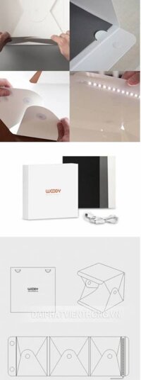 Lồng hộp chụp ảnh sản phẩm có đèn Woody 40x40