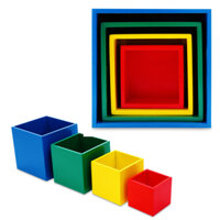 Lồng hộp vuông khối lớn Montessori đồ chơi giáo dục bằng gỗ Việt Nam an toàn, giáo cụ mầm non