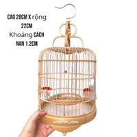 Lồng khuyên lùn, lồng nuôi chim khuyên giá rẻ chất liệu trúc đỏ xử lý bền đẹp size 28x22cm
