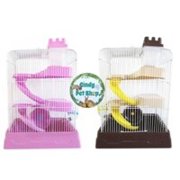 Lồng lâu đài 2 tầng full phụ kiện chuồng nuôi hamster