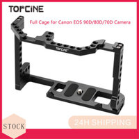 Lồng máy ảnh Topcine cho máy ảnh Canon EOS 90D / 80D / 70D, Chụp ảnh DSLR Camera Full Lồng với Giá đỡ giày lạnh kép 1 / 4 "Lỗ vít tiêu chuẩn Tấm đáy 38mm