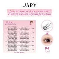 LÔNG MI CỤM CÓ SẴN KEO JARY PRO CLUSTER LASHES HỘP NHỰA 6 HÀNG - P4 IDOL
