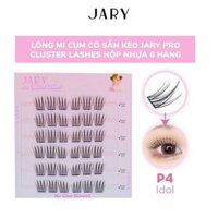 LÔNG MI CỤM CÓ SẴN KEO JARY PRO CLUSTER LASHES HỘP NHỰA 6 HÀNG - P4 IDOL - KHÔNG HỘP