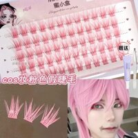 Lông Mi Giả Màu Hồng 2D Trang Điểm Mắt Lười Thiên Nhiên Truyện Tranh Demon Cos Phân Đoạn Mô Phỏng Lông Mi Bộ Ba