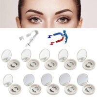 Lông mi giả từ tính có hộp uốn mi Gương có thể tái sử dụng Bộ lông mi giả dày đặc W3N5