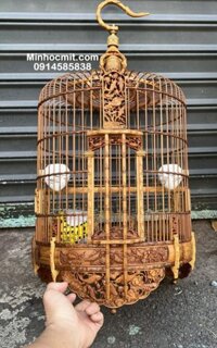 Lồng mi kiếm tre già chạm Cá Chép Hoa Sen cả tang rất nét