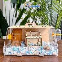 Lồng mica phối gỗ 29x21x16cm cho Hamster