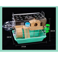 Lồng mica phối gỗ cho hamster size 36cm