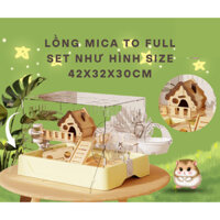 Lồng Mica To Full Set phụ kiện/Lồng mica Không dành cho Hamster size 42x32x30cm