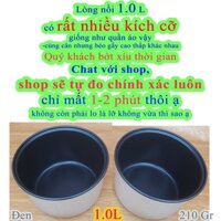 Lòng nồi cơm điện 1.0 L chống dính màu Đen, nặng 210 gr ( ruột, lõi, 1 lít , 1L0 – 1.0Lít- 1.0 lít-1L 0, az-6)