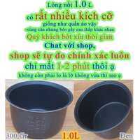 Lòng nồi cơm điện 1.0 L chống dính màu Đen, nặng 300 gr ( ruột, lõi, 1 lít , 1L0 – 1.0Lít- 1.0 lít-1L 0, az-6)