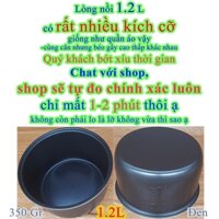 Lòng nồi cơm điện 1.2 L chống dính màu Đen, nặng 350 gr ( ruột, lõi, 1 lít , 1L2 – 1.2Lít- 1.2 lít-1L 2, az-7)