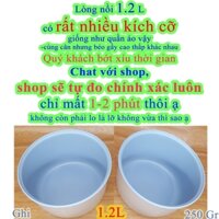 Lòng nồi cơm điện 1.2 L chống dính màu Ghi, nặng 250 gr ( ruột, lõi, 1 lít , 1L2 – 1.2Lít- 1.2 lít-1L 2, az-7)