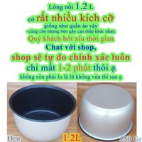 Lòng nồi cơm điện 1.2 L chống dính màu Đen, nặng 250 gr ( ruột, lõi, 1 lít , 1L2 – 1.2Lít- 1.2 lít-1L 2, az-7)