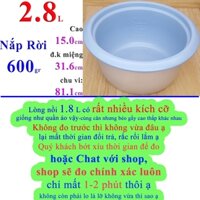 Lòng nồi cơm điện nắp rời 2.8 L (ruột nồi cơm điện nắp rời 2.8L, lõi nồi cơm điện nắp rời 2.8L) chống dính màu Ghi