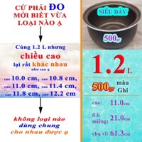 Lòng nồi cơm điện (ruột nồi cơm điện) 1.2 L SIÊU DẦY nặng 500 gr màu Nâu Cafe