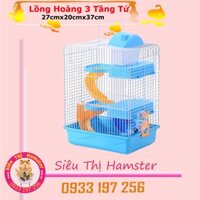 Lồng nuôi 2 chuột hamster- Lồng 3 tần đầy đủ phụ kiện cho hamster- Lồng hoàng tử 3 tầng cho hamster nhỏ