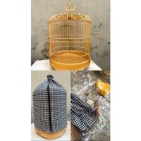 Lồng nuôi chim hoàng yến,28x36cm lồng chim hoàng yến chất liệu trúc mịn đẹp gỗ dán decal Birdcages