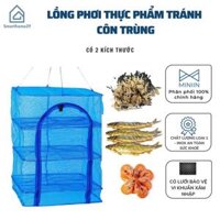 Lồng Phơi Thực Phẩm, Phơi Cá Khô Chống Ruồi Muỗi, Côn Trùng Bằng Lưới PE Dễ Dàng Vệ Sinh,Thu Gọn - HÀNG CHÍNH HÃNG MINIIN - 35 x 35 x 65cm