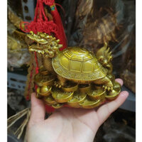 Long quy đầu rồng bát quái cõng gậy ý cõng con bằng đồng rùa đầu rồng cõng vàng,như ý Linh vật trấn trạch phong thủy