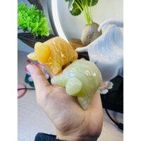 Long quy ngọc Hoàng Long vàng, Ngọc Sapentin xanh 8cm