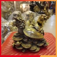 Long quy rùa đầu Rồng bằng đồng,  rùa công con,  vật phẩm phong thủy bằng đồng 900047