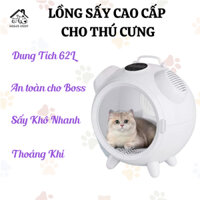 Lồng sấy đồng hồ spa thông minh cho chó mèo, máy sấy tròn cho thú cưng khử khuẩn 62L - Kenji Shop