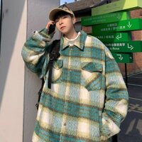 Long-sleeved shirt nam spring autumn thin checked jacket nam trendy checked casual loose hong kong style all-match shirt