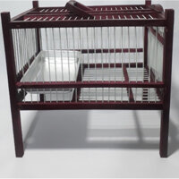 Lồng tắm chim chào mào 1 ngăn chất liệu gỗ sơn nan cáp quang