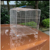 Lồng tắm chim chào mào,chích chòe, họa mi chất liệu inox dạng gấp gọn tặng kèm khay tắm nhôm, Lồng Tắm Inox Siêu Bền