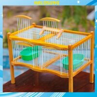 Lồng tắm chim khuyên Halosung lồng tắm chim chào mào cao cấp kèm phụ kiện LC77