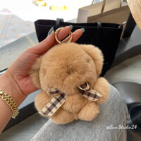 [Lông Thỏ Thật] Móc Treo Túi Xách Gấu Cute, Charm Đeo Túi Gấu Cute